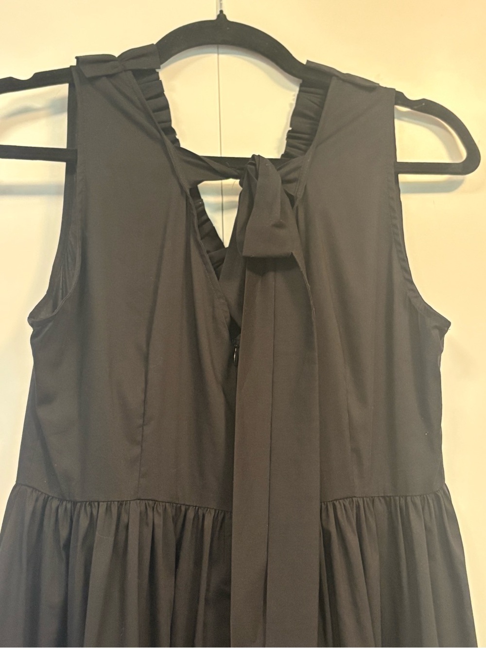 Black High-Low Ruffle V-Neck Dress S - Picture 6 of 10